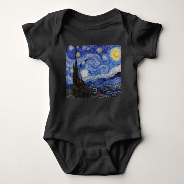 Eine Starry Night: Saint Remy von Vincent Van Gogh Baby Strampler (Vorderseite)