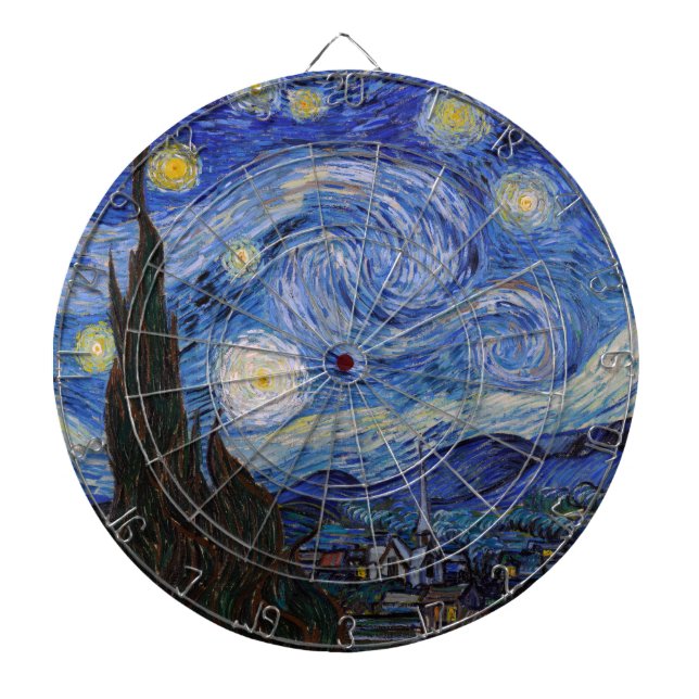 Eine Starry Night: Saint Remy von Vincent Van Gogh Dartscheibe (vorne)