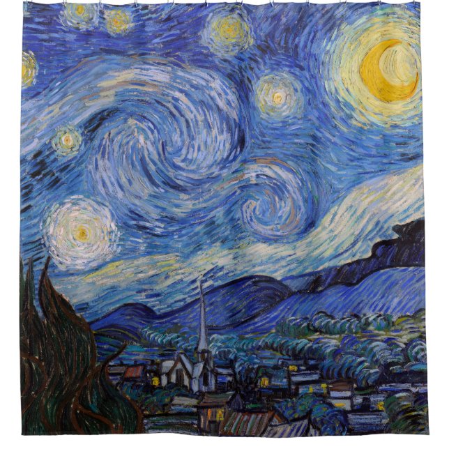 Eine Starry Night: Saint Remy von Vincent Van Gogh Duschvorhang (Vorderseite)