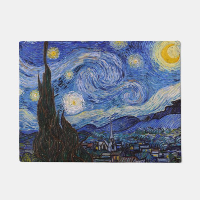 Eine Starry Night: Saint Remy von Vincent Van Gogh Fußmatte (Vorderseite)