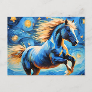 Eine Starry Night Van Gogh Horse Postcard Postkarte