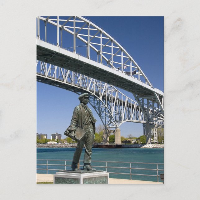 Eine Statue von Thomas Edison von dem lokalen Küns Postkarte (Vorderseite)