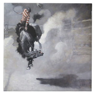 „Eine Staubwolke“ Western Art von NC Wyeth Fliese