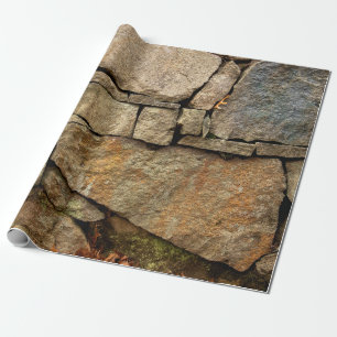 Eine Steinmauer aus Kopfsteinpflaster Hintergrundt Geschenkpapier