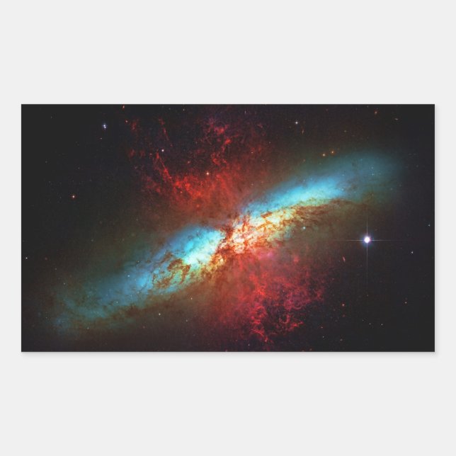 Eine Sternexplosion Galaxy - Messier 82 (Zigarreng Rechteckiger Aufkleber (Vorderseite)