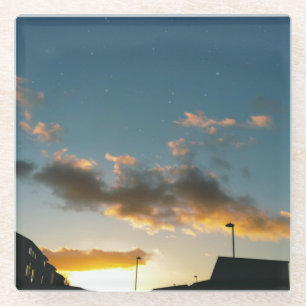 Eine sterngekrönte Straße Glasuntersetzer