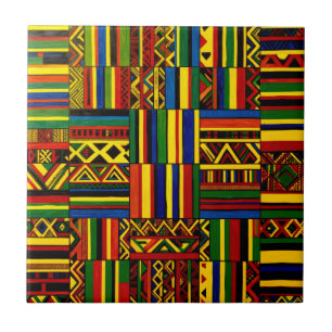 Eine stilisierte Interpretation des "Kente"-Drucks Fliese