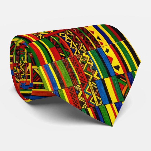Eine stilisierte Interpretation des "Kente"-Drucks Krawatte (Gerollt)