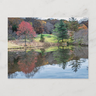 Eine stille Herbstreflexion von Farbe und Wasser, Postkarte