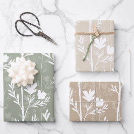 Eine stille Reise Erdig Sanfte Botanische Silhouet Geschenkpapier Set