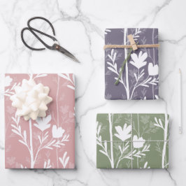 Eine stille Reise Minimale botanische Silhouetten Geschenkpapier Set