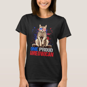 Eine stolze Ameowican-Katze mit amerikanischer Fla T-Shirt