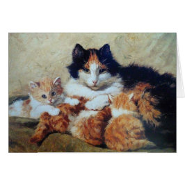 Eine stolze Mutter - eine Katze mit ihren gelben