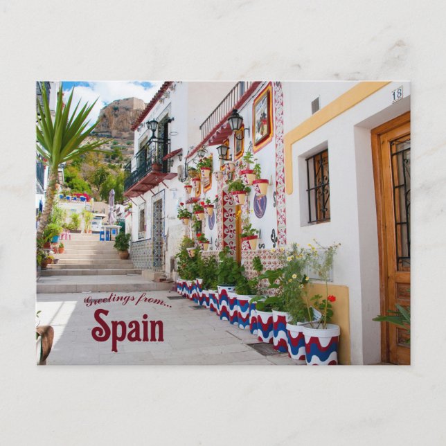 Eine Straße in Alicante Spanien Postkarte (Vorderseite)