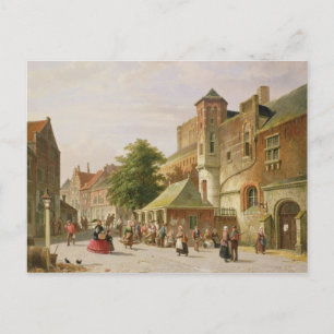 Eine Straße in Amsterdam Postkarte