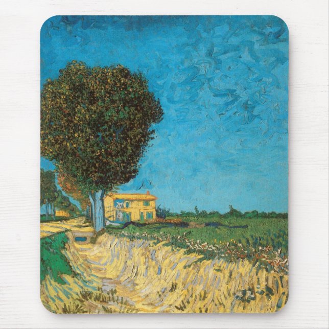 Eine Straße in der Nähe von Arles, Vincent van Gog Mousepad (Vorne)