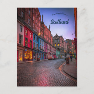 Eine Straße in Edinburgh, Schottland Postkarte