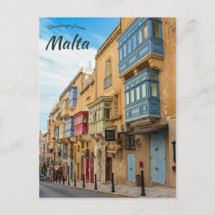 Eine Straße in La Valletta Malta Postkarte