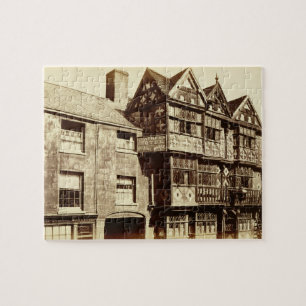 Eine Straße in Ludlow (b/w Foto) Puzzle