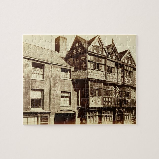 Eine Straße in Ludlow (b/w Foto) Puzzle (Horizontal)