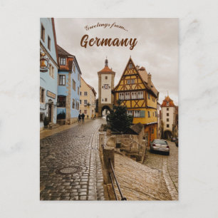 Eine Straße in Rothenburg Postkarte