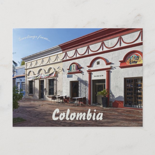 Eine Straße in Santa Marta Kolumbien Postkarte (Vorderseite)