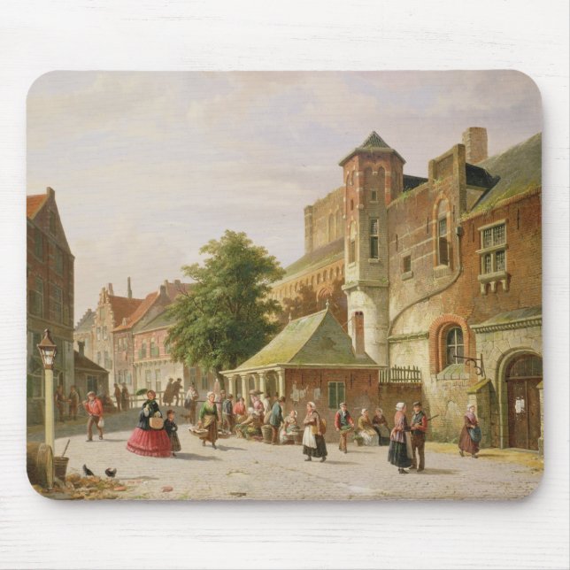 Eine Straßen-Szene in Amsterdam Mousepad (Vorne)