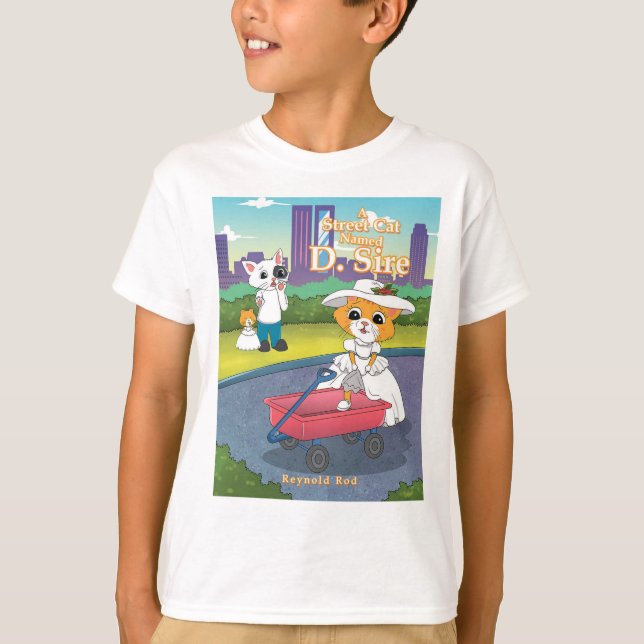 Eine Straßenkatze namens D. Sire Kids T - Shirt (Vorderseite)