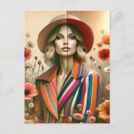 Eine Striptekizze mit zwei Stilen Postkarte