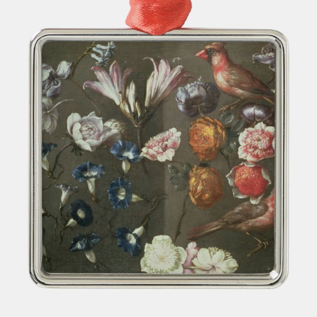 Eine Studie der Pfingstrosen, der Winde, der Silbernes Ornament (Vorne)