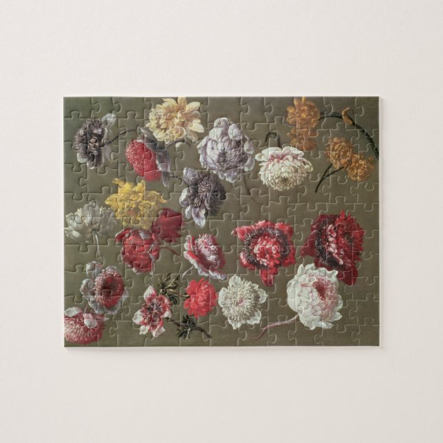 Eine Studie der Pfingstrosen (Öl auf Leinwand) Puzzle (Horizontal)