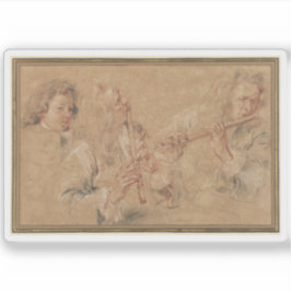 Eine Studie eines Flutisten und des Leiters eines  Aufkleber