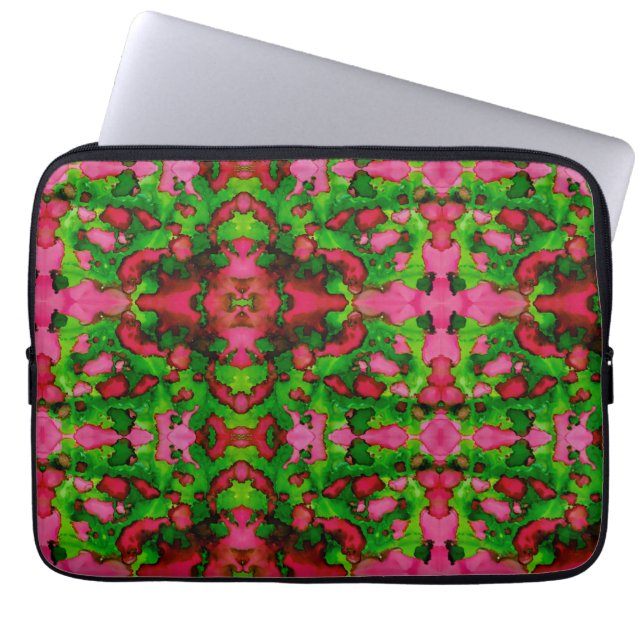 Eine Studie in Rosa und Grün Laptopschutzhülle (Vorderseite)