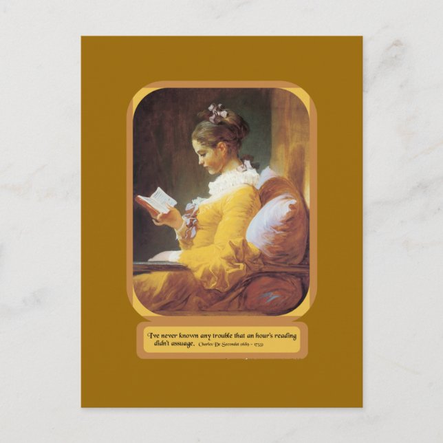 Eine Stunde Lesen Postkarte (Vorderseite)