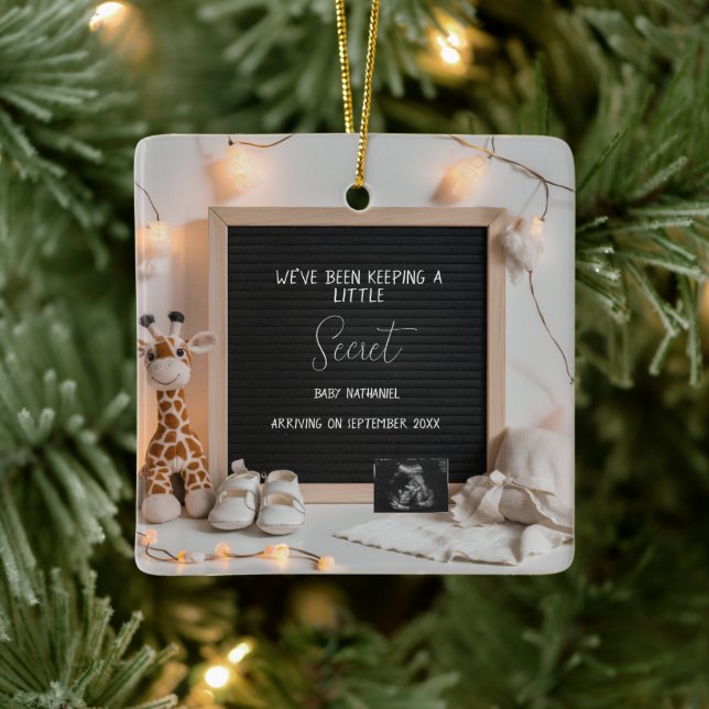 Eine süße Ankündigung einer Schwangerschaft von Gi Keramikornament (Baum)