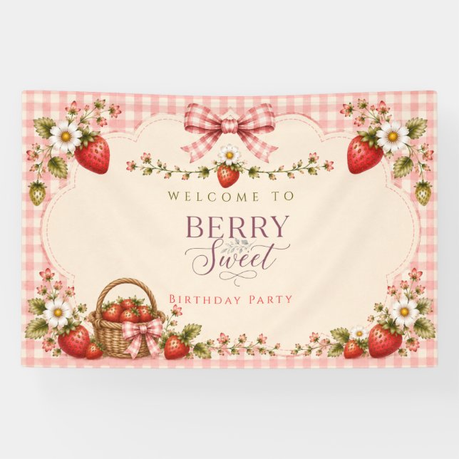 Eine süße Beeren-Geburtstagsfeier- Banner (Horizontal)