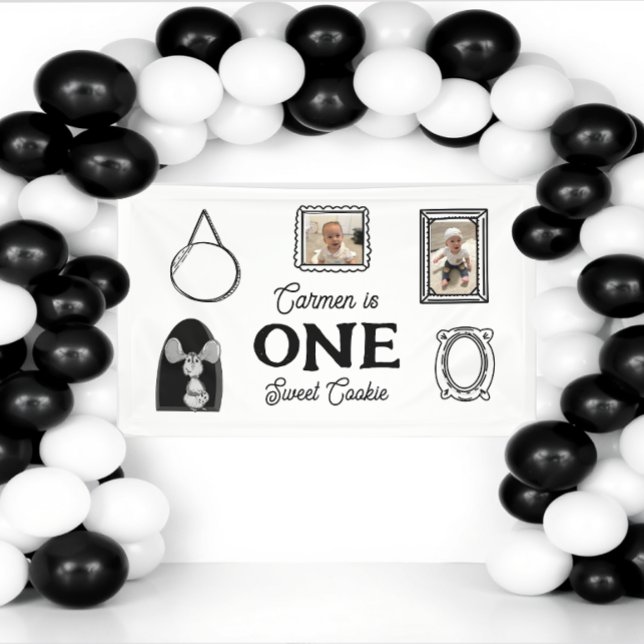 Eine süße Cookie-Erstgeburtstagsfeier Banner (Von Creator hochgeladen)