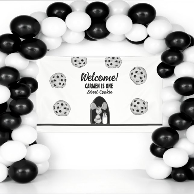 Eine süße Cookie-Maus zum ersten Geburtstag Banner (Von Creator hochgeladen)