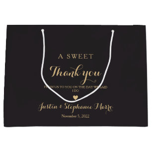 Eine süße Dankeschön-Hochzeit Personalisiert Große Geschenktüte