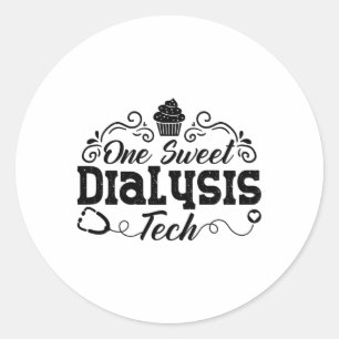 Eine süße Dialyse Tech-Technikerin Dialyse Nurse Runder Aufkleber