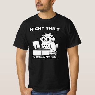 Eine süße Eule, Nachtschicht, geeignet für die Arb T-Shirt