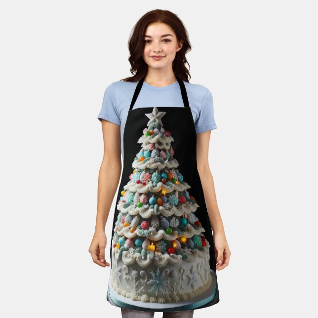 Eine süße Feier Der Weihnachtsbaumkuchen Schürze (Getragen)