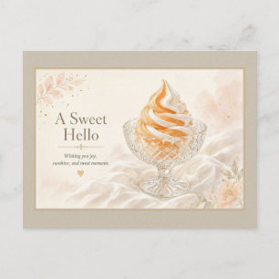 Eine süße Hallo-Soft-Serve-Sundae-Postkarte Postkarte