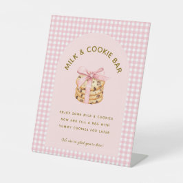 Eine süße Kekse Mädchen Erstgeburt Milch & Cookie Sockelschild