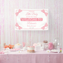 Eine süße kleine Baby Pink Bows Girl Baby Dusche Banner