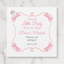 Eine süße kleine Baby Pink Bows Girl Baby Dusche