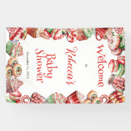 Eine süße kleine Babycreme-Rahmen-Dusche Banner