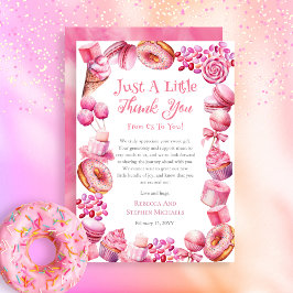 Eine süße kleine Babycreme-Rahmen-Girl-Babydusche Dankeskarte