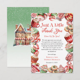 Eine süße kleine Babycreme-Rahmen-Girl-Babydusche Dankeskarte