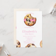 Eine süße kleine Cookie-Mädchen-Baby-Shower-Einlad